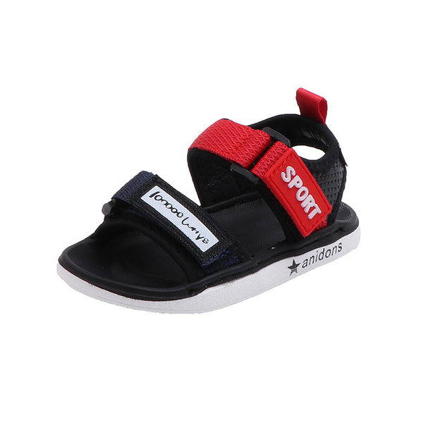 Ежедневни детски сандали с равна подметка  и лепенки 