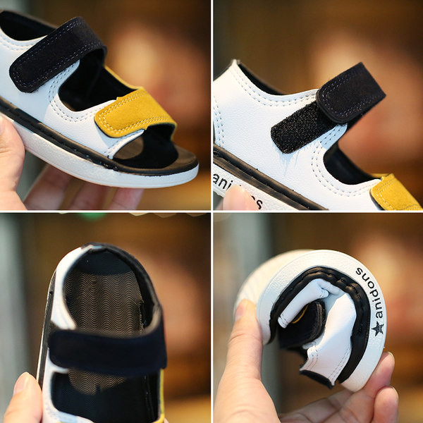 Детски сандали  с лепенки в два цвята подходящи за момчета