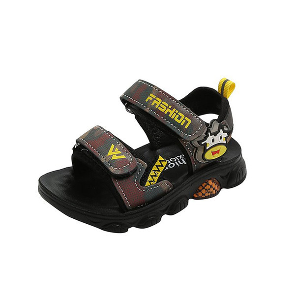 Детски сандали за момчета с апликация и лепенки