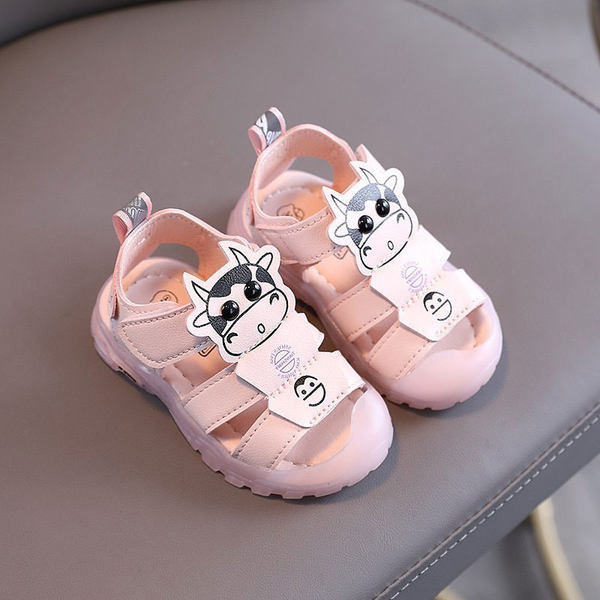 Нов модел детски кожени сандали с апликация за момчета