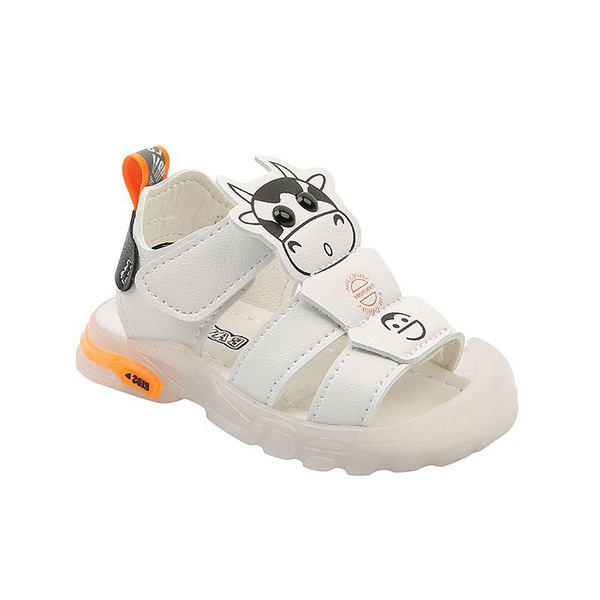 Нов модел детски кожени сандали с апликация за момчета