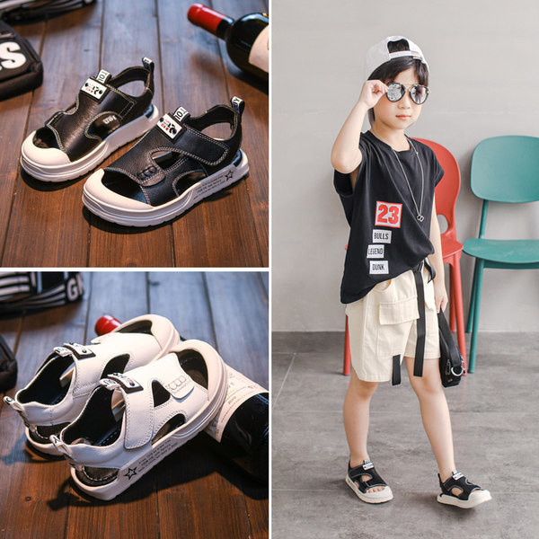 Ежедневни сандали за момче от еко кожа с велкро лепенки