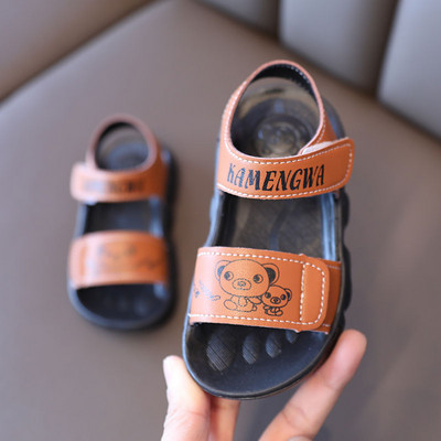 Gyermek műbőr szandál rátéttel fiúknak