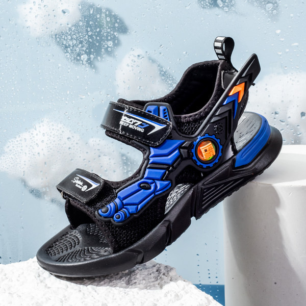 Sport és mindennapi gyerekszandál tépőzáras foltokkal fiúknak