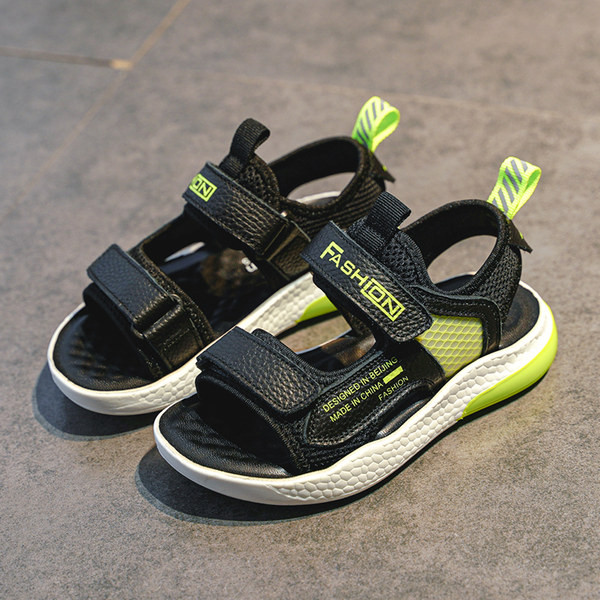 Öko bőrből és textilből készült nyári gyerekszandál