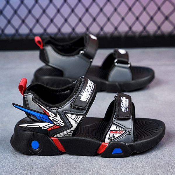 Három színű matricás, lapos talpú gyerekszandál