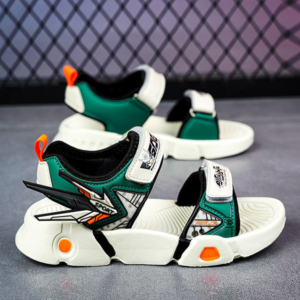 Három színű matricás, lapos talpú gyerekszandál