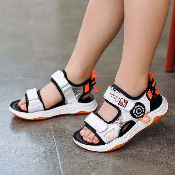 Eko bőrből és tépőzáras alkalmi gyerekszandál