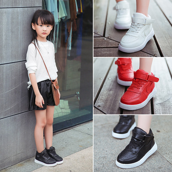 Öko bőrből készült magas gyerekcipő lányoknak