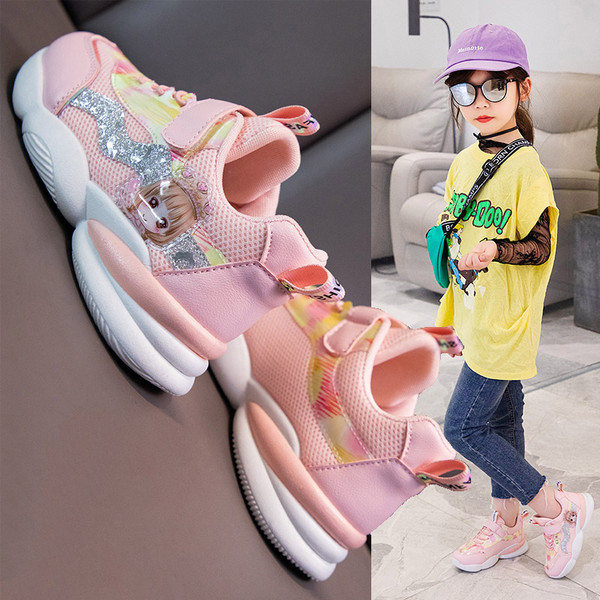 Gyerek tornacipő hálóval és tépőzáras lányoknak