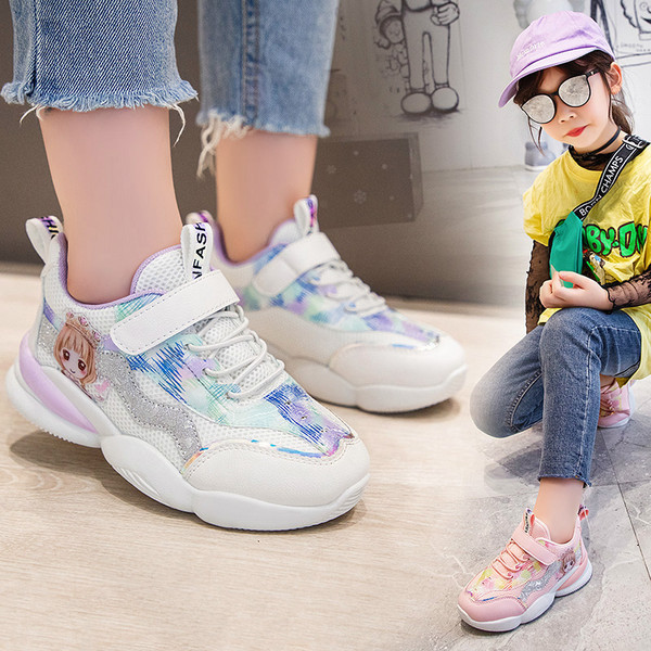 Gyerek tornacipő hálóval és tépőzáras lányoknak