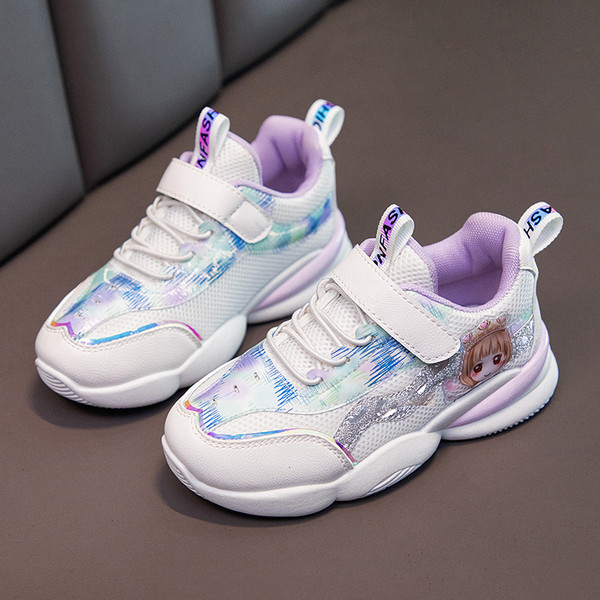 Gyerek tornacipő hálóval és tépőzáras lányoknak