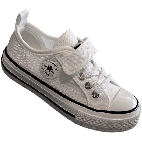 Gyermek tornacipő matricákkal és lapos talppal, négy színben