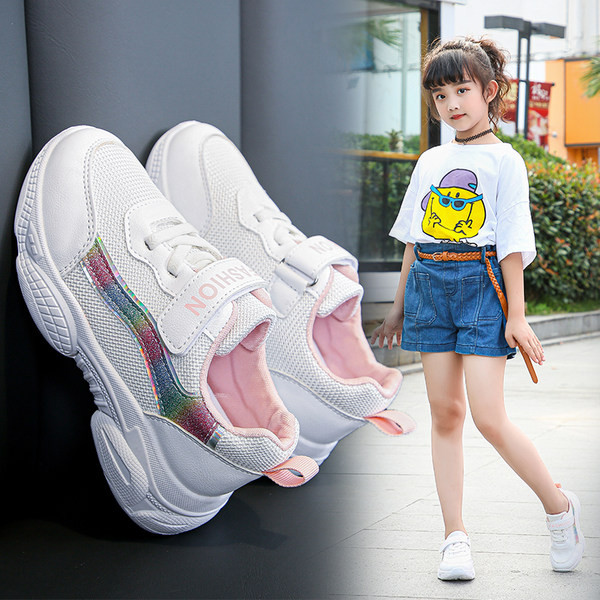 Gyerek tornacipő hálóval és nyakkendővel lányoknak