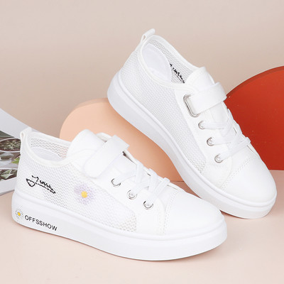 Νέο μοντέλο παιδικά αθλητικά παπούτσια  με δίχτυα και κέντημα για κορίτσια