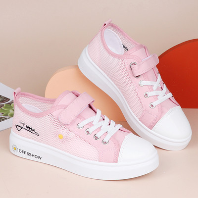 Νέο μοντέλο παιδικά αθλητικά παπούτσια  με δίχτυα και κέντημα για κορίτσια