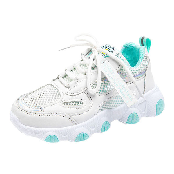 Hímzéssel ellátott hálós gyerekcipő lányoknak