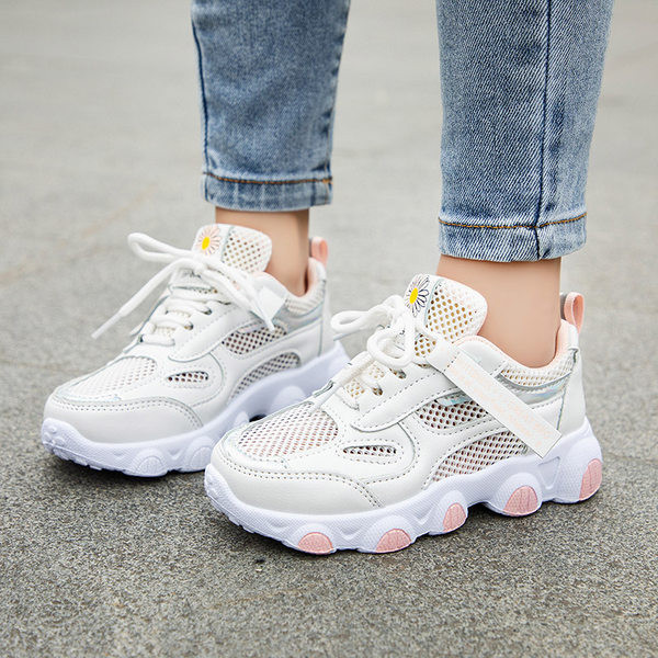 Hímzéssel ellátott hálós gyerekcipő lányoknak