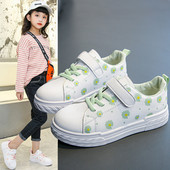 Öko bőrből készült gyerek tornacipő virágos motívumokkal