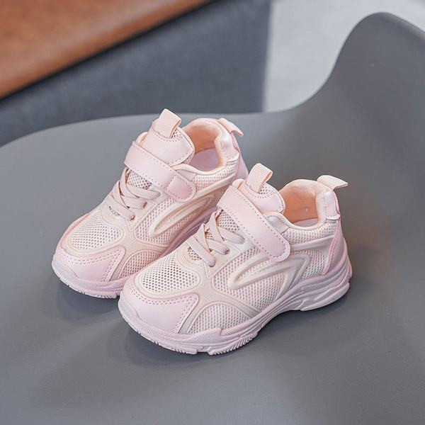 Gyerek tornacipő lányoknak fehér és rózsaszín hálóval