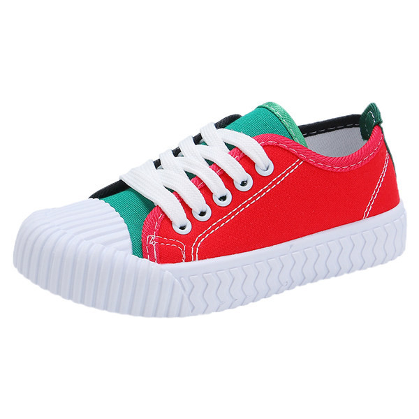 Színes gyerek tornacipő fűzővel és lapos talppal