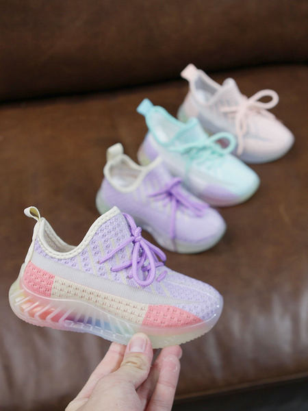 Gyermek textil tornacipő fűzős, színes talppal