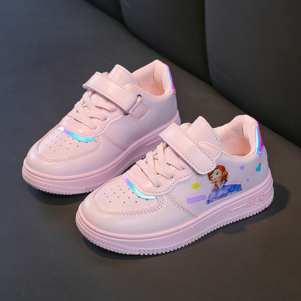 Öko bőrből készült, színes felvitelű gyerekcipő lányoknak