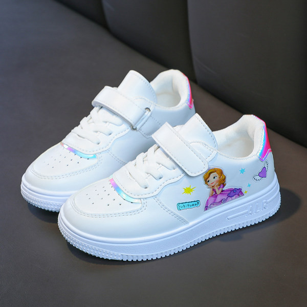 Öko bőrből készült, színes felvitelű gyerekcipő lányoknak