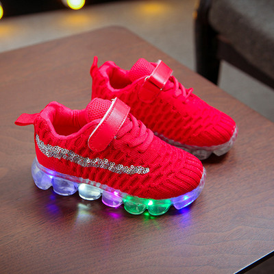 Alkalmi gyermek tornacipő világító talppal lányoknak vagy fiúknak