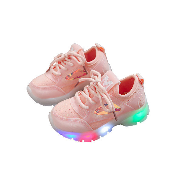 Légáteresztő, fűzős és világító talpú gyerekcipő lányoknak