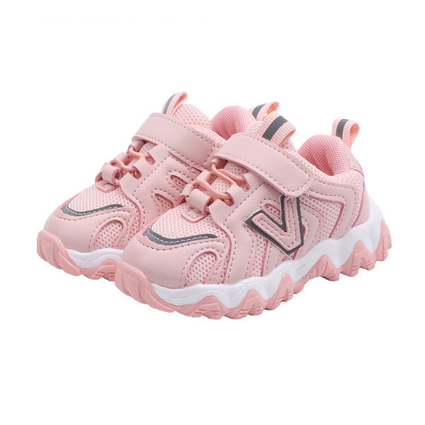 Καθημερινά παιδικά αθλητικά παπούτσια για κορίτσια - σε μαύρο και ροζ χρώμα