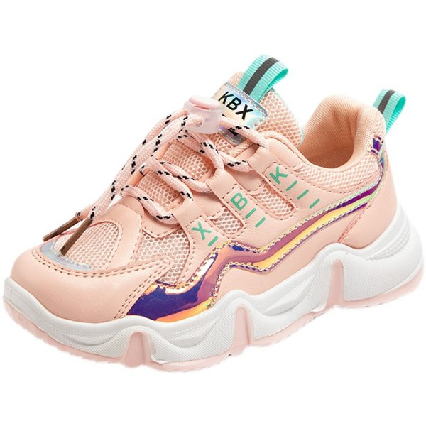 Παιδικά αθλητικά παπούτσια  αναπνεύσημα  με κορδόνια και τραχιά σόλα