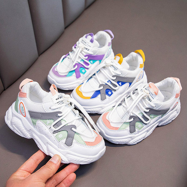 Παιδικά αθλητικά παπούτσια με απαλές σόλες και κορδόνια για κορίτσια