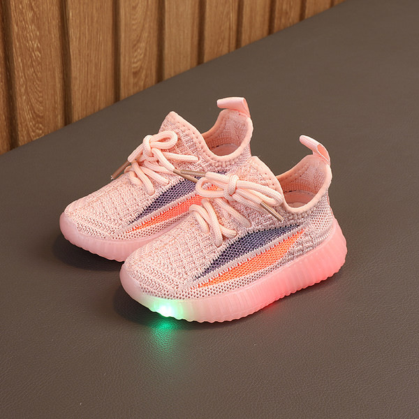 Παιδικά αθλητικά αθλητικά παπούτσια με φωτεινή σόλα και κορδόνια