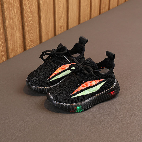 Παιδικά αθλητικά αθλητικά παπούτσια με φωτεινή σόλα και κορδόνια