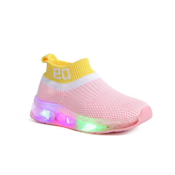 Modern gyermek tornacipő világító talppal - zokni típusú