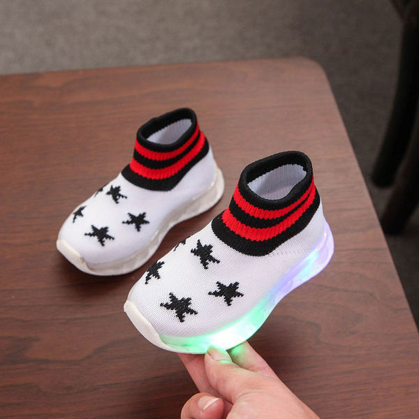 Νέο μοντέλο παιδικά αθλητικά παπούτσια  κάλτσα με φωτεινά πέλματα