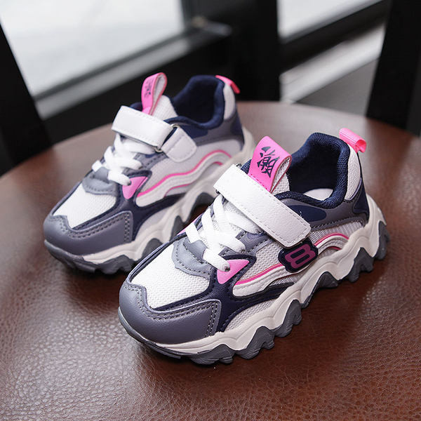 Παιδικά αθλητικά παπούτσια με κορδόνια και λουράκια βελκρό  σε τρία χρώματα