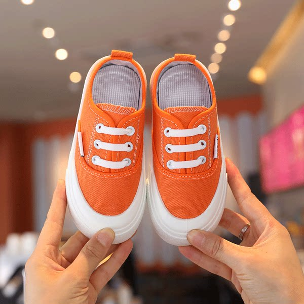 Παιδικά υφασμάτινα  αθλητικά παπούτσια  με επίπεδη σόλα