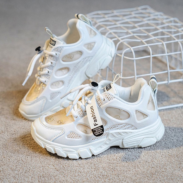 Παιδικά casual αθλητικά παπούτσια με πλέγμα και κορδόνια