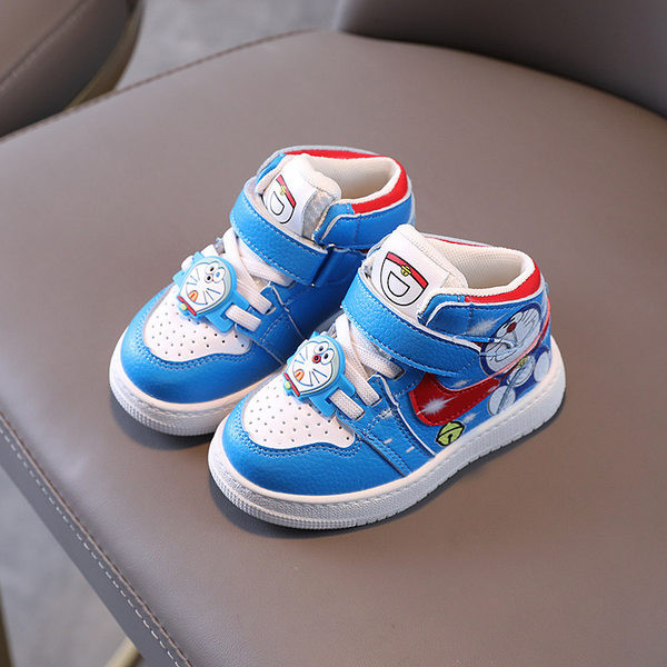 Παιδικά πάνινα παπούτσια με λουράκια βελκρό και κόκκινο και μπλε χρώμα