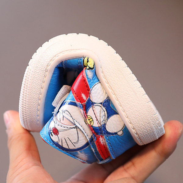Παιδικά πάνινα παπούτσια με λουράκια βελκρό και κόκκινο και μπλε χρώμα
