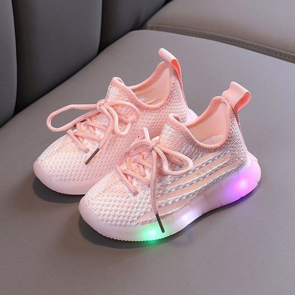 Παιδικά φωτεινά πάνινα παπούτσια με κορδόνια - κατασκευασμένα από ύφασμα