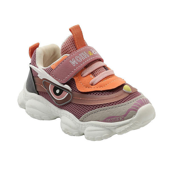 Casual παιδικά πάνινα παπούτσια με τραχιά σόλα για αγόρια σε γκρι και ροζ χρώμα