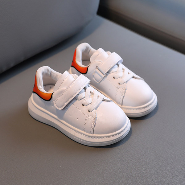 Παιδικά έκο δερμάτινα αθλητικά παπούτσια με εφαρμογή χρώματος για κορίτσια και αγόρια