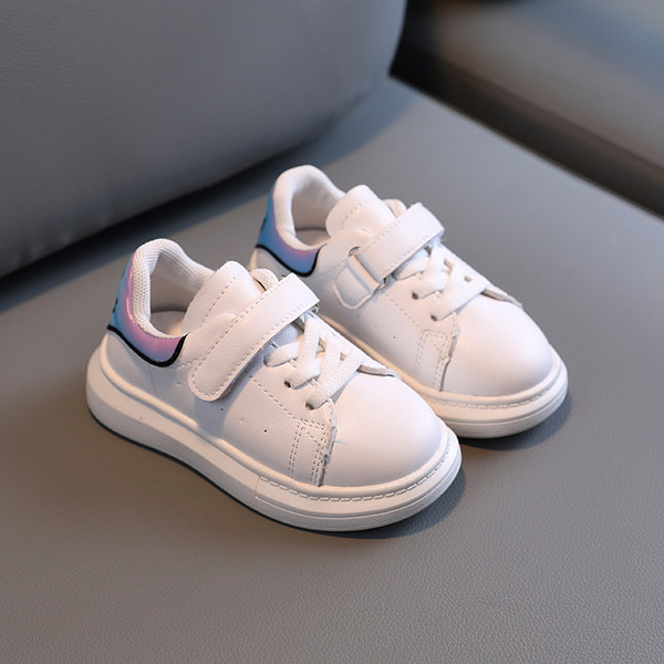 Παιδικά έκο δερμάτινα αθλητικά παπούτσια με εφαρμογή χρώματος για κορίτσια και αγόρια