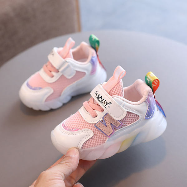 Παιδικά αθλητικά παπούτσια που αναπνέουν για κορίτσια και αγόρια - λαμπερά