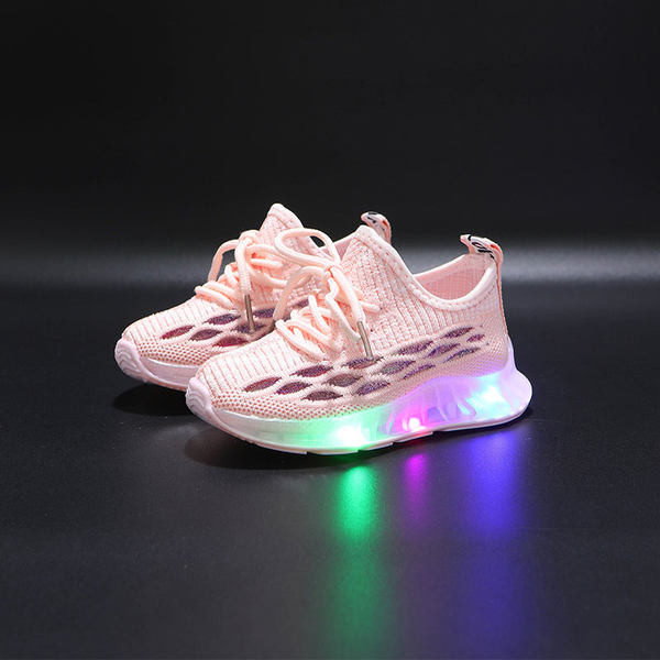 Világító, légáteresztő gyerekcipő fiúknak és lányoknak