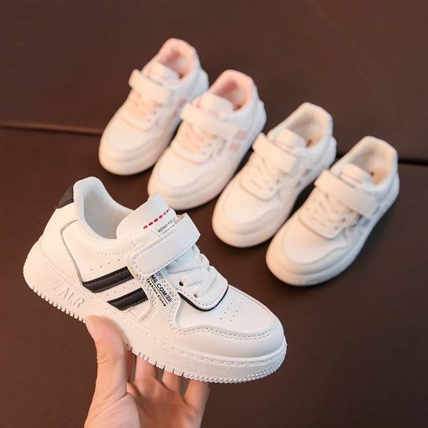 Παιδικά αθλητικά παπούτσια από οικολογικό δέρμα με επίπεδη σόλα και γραβάτες για αγόρια και κορίτσια