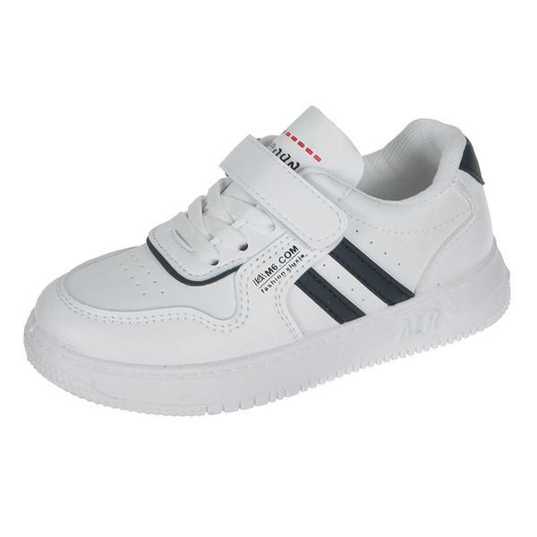 Παιδικά αθλητικά παπούτσια από οικολογικό δέρμα με επίπεδη σόλα και γραβάτες για αγόρια και κορίτσια